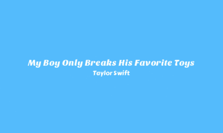 My Boy Only Breaks His Favorite Toys Lyrics - Taylor Swift